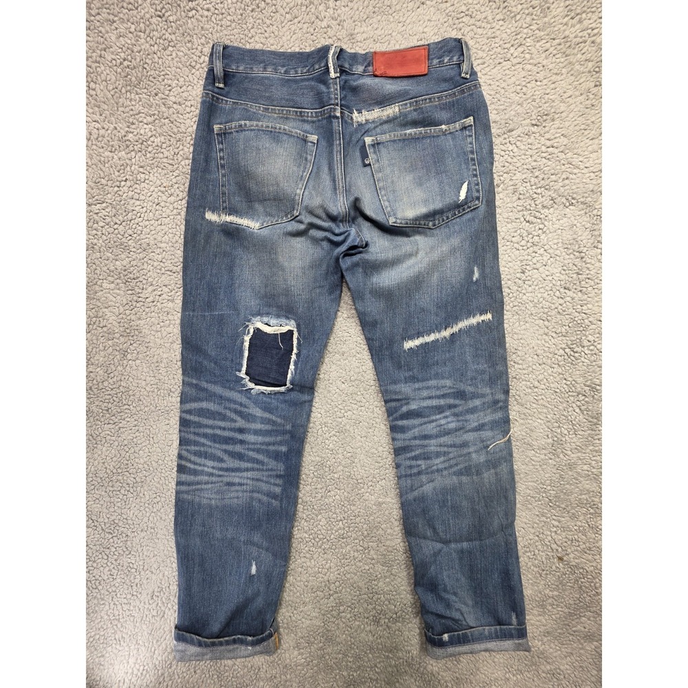 WODEN Selvedge Denim Jeans Womens Sz 0 Blue Straight‎ Leg Redline Button - Picture 9 of 13